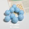 Cuentas redondas de colores de 16 mm, cadena pulida para teléfono móvil, pendientes de cuentas, pulsera DIY hecha a mano, accesorios de agujero recto, cuentas sueltas lindas
