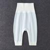 Calça infantil dividida com botão calça quente feminina de algodão masculina entrepernas aberto calça de baixo outono e inverno bebê cintura alta proteção da barriga calça comprida