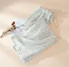 Pantalones de pijama de algodón de nuevo estilo para mujer, estilo fino de verano, pantalones de pierna ancha de gasa de doble capa estilo pastoral, pantalones holgados para casa que se pueden usar afuera