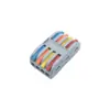 Terminal de fiação para luminária, conector de fio, terminal de conexão rápida universal para fios rígidos e macios, 2 entradas / 2 saídas, 3 entradas / 3 saídas