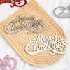 Decorações de árvore de Natal, enfeites de letras douradas em folha de ouro "Merry Christmas", decorações de feriado transfronteiriças