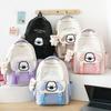 Mochila escolar nova fofa para aluno do ensino fundamental que reduz o peso, cachorro de desenho animado, casual para aluno do ensino médio, mochila de quatro peças para meninas