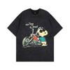 Camiseta Retro Lavada de Manga Curta Verão Americano para Homens e Mulheres Oversize Marca de Moda de Rua Casual Camiseta Básica de Meia Manga