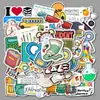 50 Piezas de Suministros Escolares Pegatinas de Graffiti Maleta Estuche para Equipaje Portátil Laptop Guitarra Pegatinas Impermeables Pegatinas