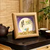 Nuevo Marco de Fotos Decorativo Estilo Chino para el Festival del Medio Otoño con Conejo de Jade y Osmanthus para Exhibición en la Mesa de Reunión, Regalo Festivo, Suministro de Marco de Fotos Conmemorativo