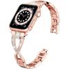 Correa de reloj Appleiwatch aplicable SE678 generación transfronteriza para mujer cruz diamante brillante acero inoxidable correa de metal Apple