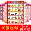 Póster de Pared Impermeable Silencioso para Bebés para Aprender Caracteres Educación Temprana para Bebés y Niños Reconocimiento de Imágenes Pinyin Mural de Pared Iluminación Cognitiva Cara Única