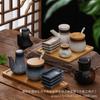 Juego de cuatro botellas de condimentos para el hogar de estilo japonés, combinación de botellas de condimentos de cerámica comerciales, bote para condimentos, bote para sal, botella para vinagre con sabor.