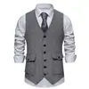 Chaleco de traje de un solo botón retro para hombre de otoño transfronterizo moda masculina multibolsillo talla grande chaqueta de negocios para hombre