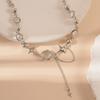 Collar de circonita y piedra lunar blanca para mujer en verano, dulce y moderno, accesorios populares, diseño exclusivo, tendencia de cadena de clavícula de alta gama.