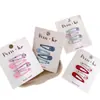 Set de 4 piezas de pinzas para el pelo BB de lentejuelas de colores que gotean aceite, pinzas lindas con estampado para flequillo, pinzas laterales para niñas