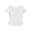 25 Tencel Feminino Decote V Manga Curta T Multicolorido Ajustado Primavera e Verão Top de Manga Curta Novo Emagrecimento Ombro