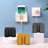 Soporte de base de carga para teléfono móvil, estante de control remoto montado en la pared, estante de almacenamiento de pared multifunción sin perforaciones, venta al por mayor