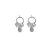 Aretes de lazo de pedrería Dongju para mujer, diseño de nicho, temperamento, textura, aretes de lujo ligero, aretes elegantes, Nuevo