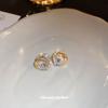 Pendientes de plata galvanizada con forma de aguja y circonita cúbica hueca en oro auténtico, elegantes y de alta calidad, de lujo y con luz de nicho para mujer.