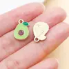 Serie Verde Fresca y Sencilla Trébol de Cuatro Hojas Melón Cantalupo Pata de Gato Colgante Accesorios de Joyería de Aleación DIY Llavero Pulsera