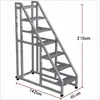 Escalera de Mano Industrial, Escalera Móvil Engrosada con Ruedas, Peldaños de Escalera para Hogar, Almacén, Taller Exterior, Plataforma de Tres Peldaños