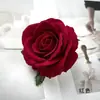 Terciopelo Sintético Flor de Rosa con Perla Grande Cabeza de Flor DIY Corona de Flores Flores Artificiales Arreglo de Pared de Flores para Boda Accesorios de Fotografía