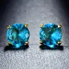 Pendientes de Cristal de Zirconia Blanca Redonda con Garras Cuatro, Explosiones Blancas K Blancas de Shein Transfronterizos para Mujer, 8 mm, Joyería de Oreja Simple de Moda Versátil