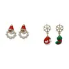 Nuevos Pendientes Asimétricos de Viento Navideño 2022 Diseño de Nicho Femenino Clip de Oreja de Perla con Aguja de Plata S925 Joyería al por Mayor