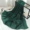 Lenço de Seda Brilhante Prata Cor Sólida Lenço de Cabeça do Sudeste Asiático Xale Grande de Viagem Cor Básica Versátil Sensação de Textura Chiffon Gaze