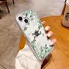 Funda de Teléfono Inglesa Elegante y Sencilla con Patrón de Hojas Adecuada para Apple 18 Pro Max, Funda Suave de TPU Ultra-Delgada de Alta Transparencia de Cobertura Total