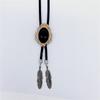 Corbata de padrino ojo de gato negro estilo coreano anillo de alambre ultradelgado corbata camiseta accesorios estilo otoño e invierno 2023 cadena para suéter