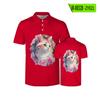 Suministro transfronterizo de polo de hombre de impresión digital 3D de gatito nuevo, camiseta de manga corta de verano para hombre, camiseta publicitaria