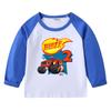 Camiseta infantil de primavera y otoño 2023, nueva camiseta de manga larga con cuello redondo y dibujos animados, camiseta de algodón para bebés y niños.