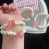 Anillo para el Cabello de Durazno Corazón de Chica Rosa Tierna Anillo para el Cabello de Intestino Grueso Grande Ins Juguete Q Lindo Durazno Carnoso Cuerda para el Cabello Accesorios para el Cabello de Niñas