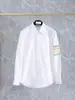 22 anos primavera e verão TB Oxford manga longa carcela fita dupla braçadeira camisa branca camisa de manga curta