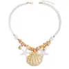 Collar con Colgante de Concha Bohemio al por Mayor Transfronterizo Estilo Marino Cadena de Cuerda con Cuentas de Estrella de Mar Joyería Personalizada para Mujer Collar