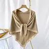 Bufanda triangular de borde para primavera y otoño verano chal tejido capa exterior para mujer capa para hombro de habitación con aire acondicionado vestido cheongsam