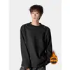 Sudadera con hombrera de remaches negros para hombre, moda de primavera y otoño, camiseta elegante de manga larga, estilo de alta costura americana, camiseta interior