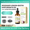 Aceite capilar de biotina transfronterizo, mezcla de cebolla y romero, sérum herbal para el cuidado del cabello para reparar las raíces del cabello y mejorar el cabello encrespado, aceite esencial para el cabello