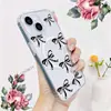 Capa magnética preta com laço de fita pintado à mão para iPhone 17pm, design minimalista e de alta qualidade, produto popular transfronteiriço