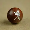 Madera de azufaifo incrustada con plata, Cuentas sueltas de la Fortuna de los Cinco Truenos de Tianshi, Joyería popular taoísta incrustada de sándalo púrpura, Accesorios de joyería de estilo nacional con cuentas