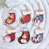 Venta Caliente Transfronteriza Accesorios de Navidad Decoraciones de Madera con Letras Reno Muñeco de Nieve Anciano Astilla de Madera Colgante de Árbol de Navidad