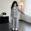 Elegante y moderno conjunto de traje para niñas, nueva colección primavera/otoño 2026, popular entre las influencers, moderno traje de dos piezas con pantalones para niños