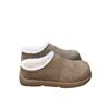 Chinelos Retro Planos com Bico Fechado para Uso Externo 2024 Nova Moda Estilo Preguiçoso Sapatos Peludos Chinelos de Algodão Sapatos Quentes Femininos Birkenstock