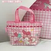 Bolsa Tejida Mini Auténtica Serie Familiar Sanrio Bolsa de Compras Mini Hello Kitty Bolso Colgante Bolsa Pequeña