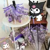 Guarda-chuva Transparente com Design de Gato Branco, Totalmente Automático, Estilo Anime, Manual, Fofo, Alto Valor Estético, Dobrável, para Influenciadoras Femininas, Crianças, Desenhos Animados, Estudantes