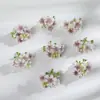 Fio de Flores Begônias Artificiais para DIY Grampo de Cabelo Guirlanda Adorno de Cabeça Material Estilo Floresta Casamento Fundo Parede de Flores Decoração de Caixa de Presente Flor Artificial