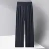 Traje Tang de Seda de Hielo para Hombre, Conjunto Delgado de Manga Corta para Padres de Mediana Edad y Mayores, Hanfu Senior Estilo Chino Camisa de Abuelo Primavera 098