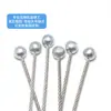 Cuerda de alambre de acero trenzado no dispersante, soldadura por puntos rugosa de 3 mm, cabeza de zinc fundido a presión, cabeza redonda de 12 mm, accesorios de cable de freno, cuerda de eslinga