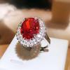 Joia Europeia e Americana Feminina Cor Tesouro Corindo Vermelho Imitação Hemoglobina de Pombo Anel Vintage Joias Femininas