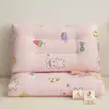 Almohada infantil de gasa de doble capa 100% algodón, almohada para siesta de jardín de infantes, almohada de dibujos animados cómoda para bebé, almohada para el hogar lavable a máquina