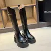 Botas de montar altas súper bonitas de temperamento, de un solo paso, estilo nuevo Otoño 2026 Merade, tacón alto, punta redonda, versión larga, para mujer