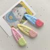 Novos Clipes de Cabelo de Urso Onda Bebê Coração Doce Fofo de Menina Headwear de Desenho Animado Japonês e Coreano Grampo de Cabelo Infantil Feminino