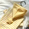 Novo moletom de alta costura estilo coreano outono e inverno color-blocking, com tema de gato e estrela, roupa para pet listrada em amarelo suave e branco